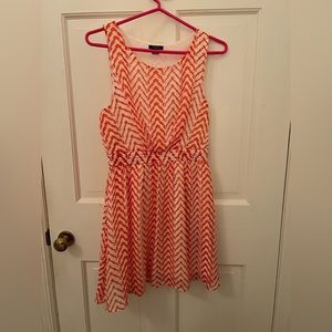 Rhapsody Orange and White Chevron Print Dress